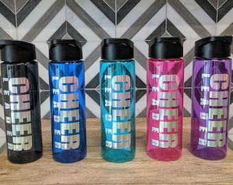 Cheerleader 24oz Single Wall Water Bottle - Cheer Sports -  Team Gift Cheer -  Coach - Squad - Banquet - Cheer Competition -  Flyer - Base