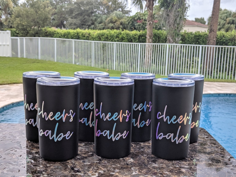 Cheers Babe Tumbler - Girls Trip - Vacation - Girl's Night - Travel - Party Favors - Bachelorette Weekend - Gift - Spring Break - Summer image 1
