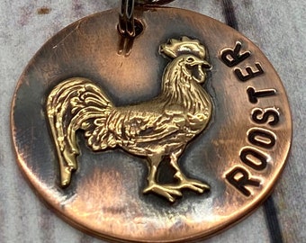 ID tag, Pet tag, tags, Handmade dog tag, Pet supplies, Rooster tag, Customized dog tag, Rooster, Personalized gift, Dog tag,Country tag