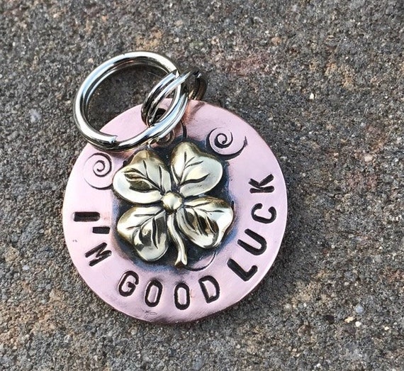 4 leaf clover dog tag