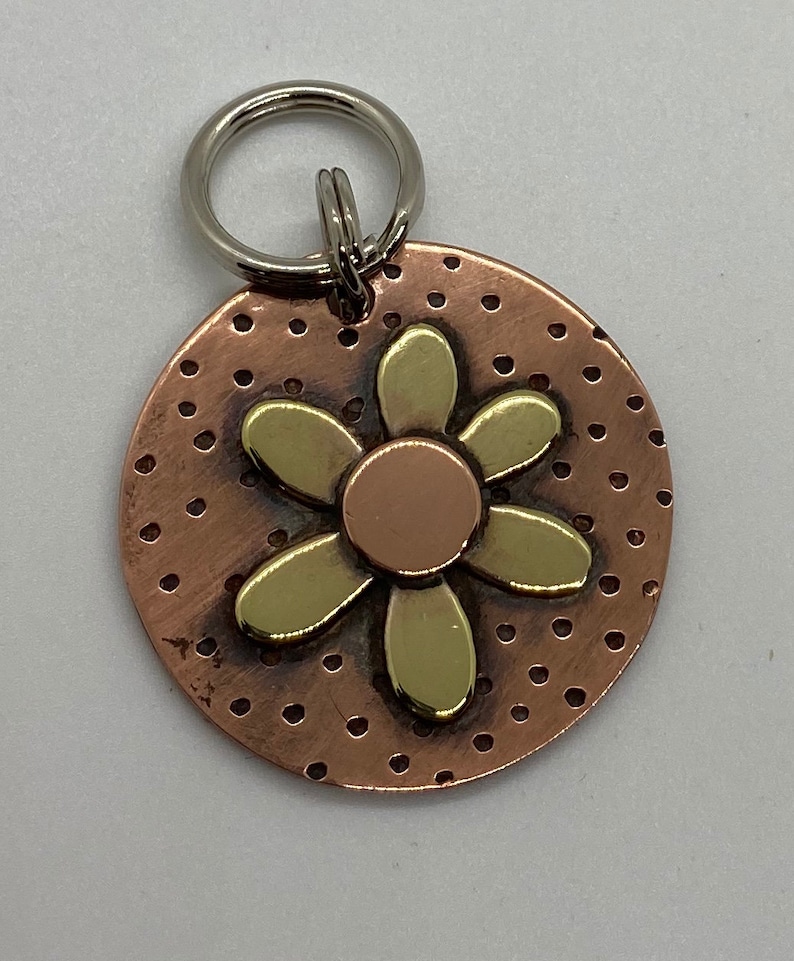 Flower Dog Collar Tag Pet Tag Custom Pet Id Tags Dog Name Etsy