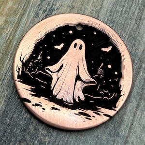 Ghost pet id tag, spooky pet tag, Halloween pet tag, dog tag for dogs, Halloween gifts for new puppy