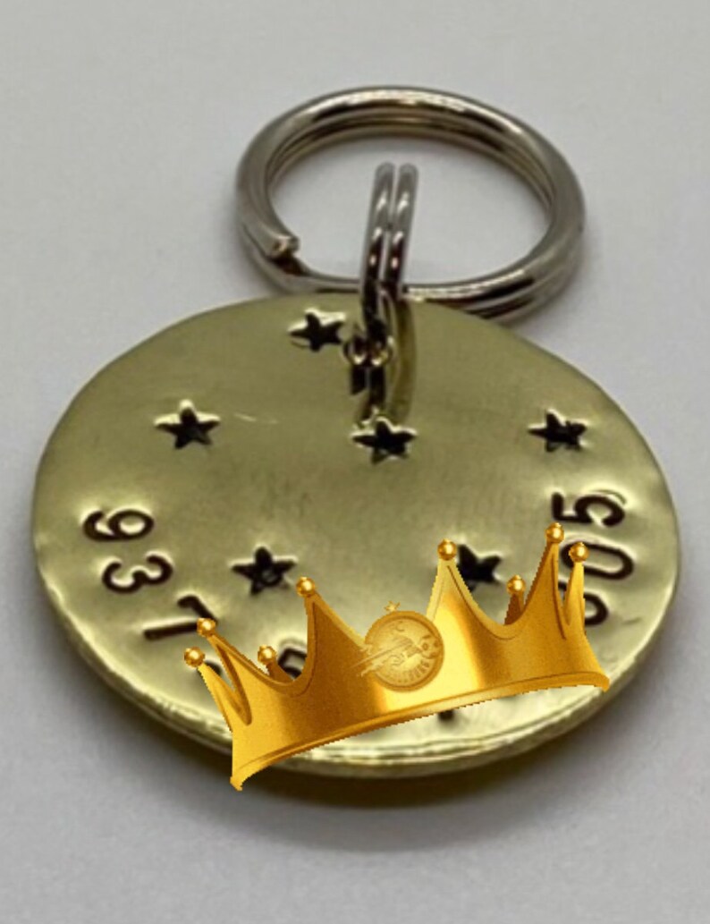 Crown Dog Tag Personalized Dog Tag Pet Id Tag Custom Pet Etsy