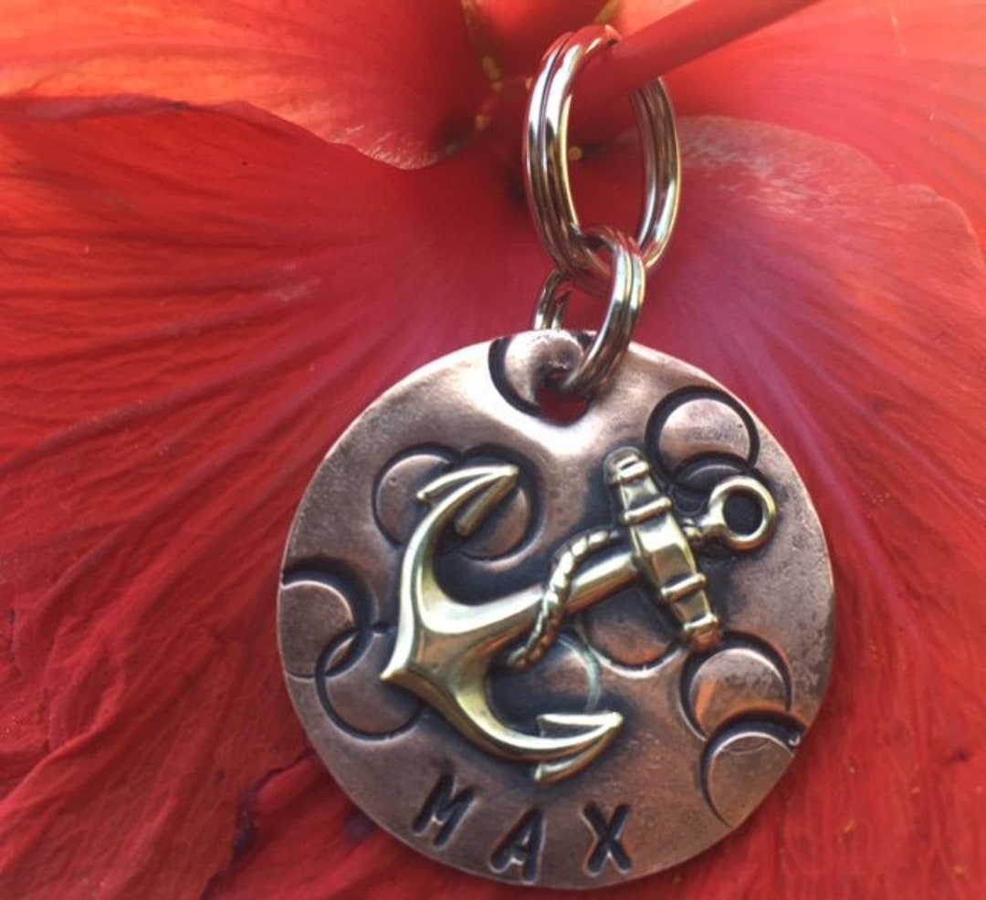 Nautical Dog Tag Anchor Dog Tag Pet Id Tag Pet Tag Custom Etsy