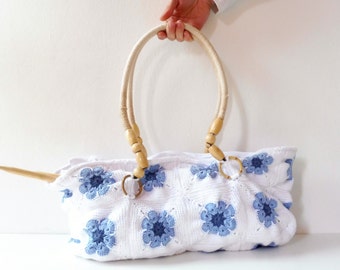 Crochet Granny Squares-woven purse
