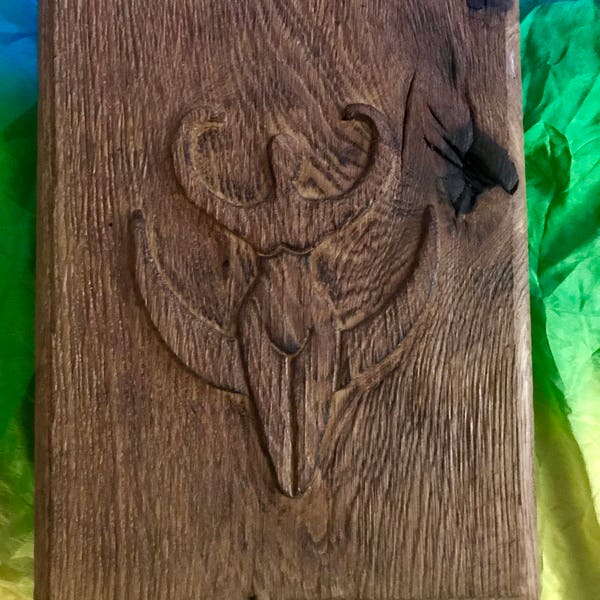 Reclaimed Hand Carved Box Journal Jewelry Goddess Celtic Knots White Oak