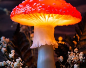 Fliegenpilz Lampe: Handgefertigtes Pilz Nachtlicht