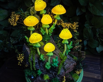 Handgemachte Pilz Lampe - Nachtlicht aus dem Wald