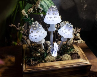 Pilz Lampe: Fliegenpilz Nachtlicht mit Blumen