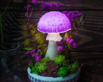 Made to Order Purple Mushroom Lamp: Fairy Forest Decor