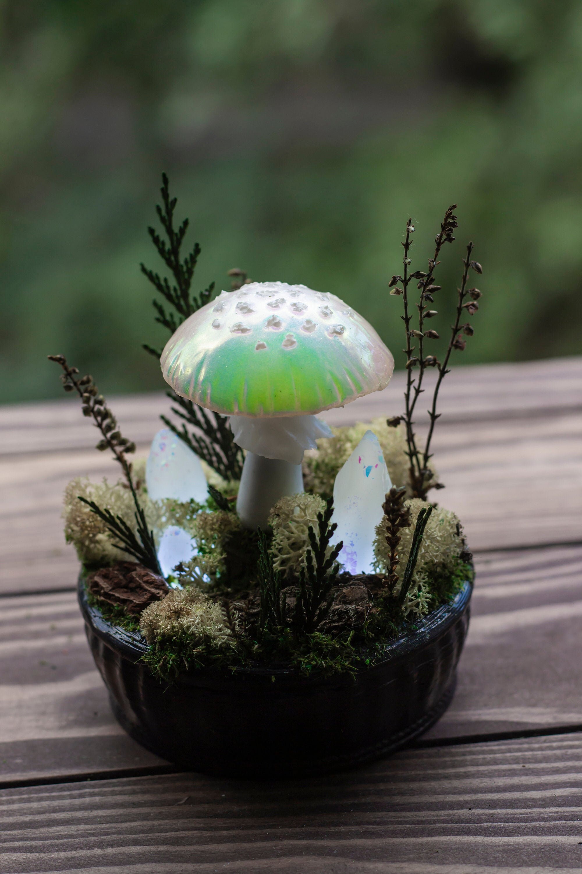Mushroom Lamp Made to Order Glowing Mushrooms With Crystals Fairy Glowing  Home Decor Fungi Light Fantasy Forest Glowing Fungus 