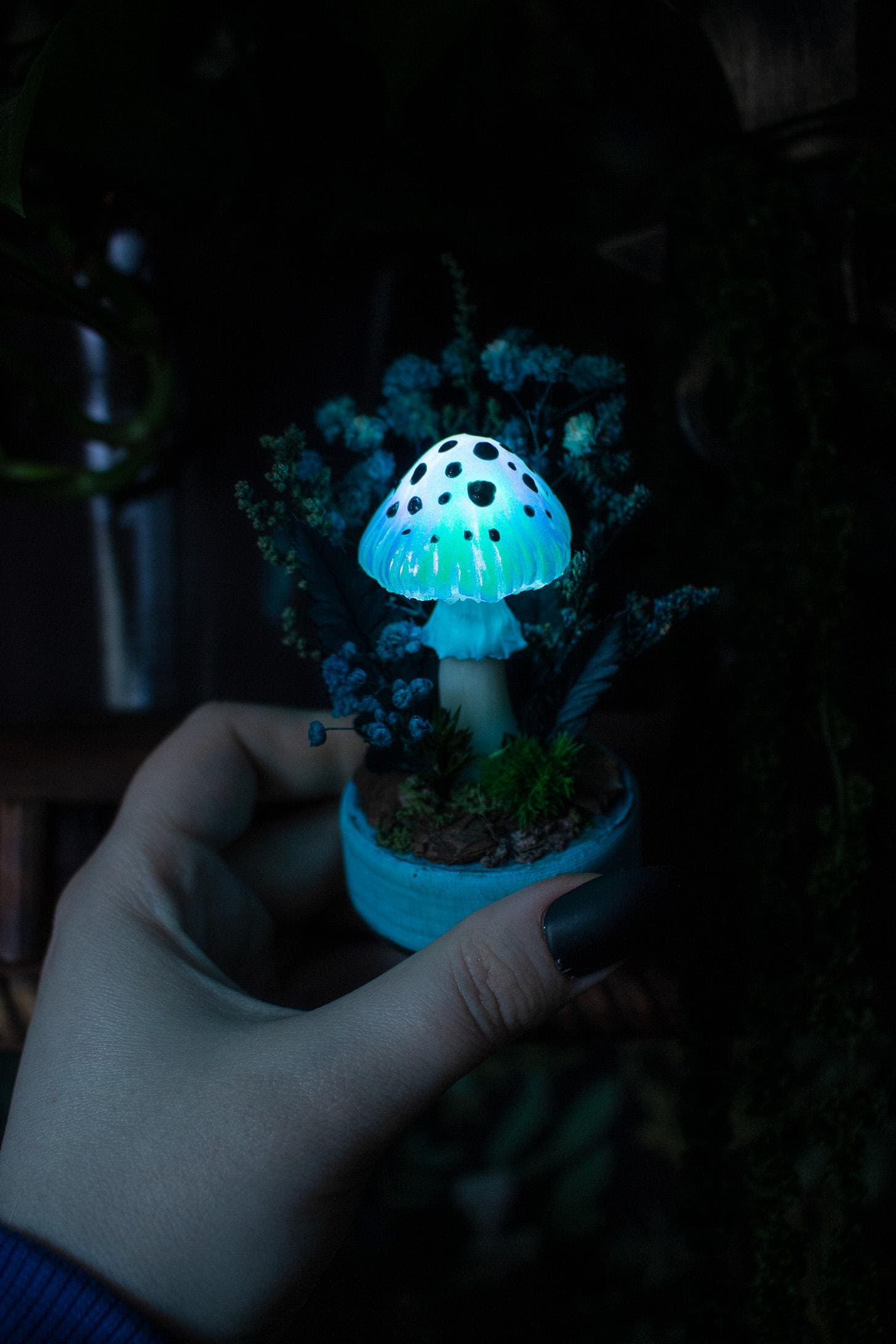 きのこ様　GA 光の空間１・２ セラミックライト マッシュルーム 北欧風キノコライト