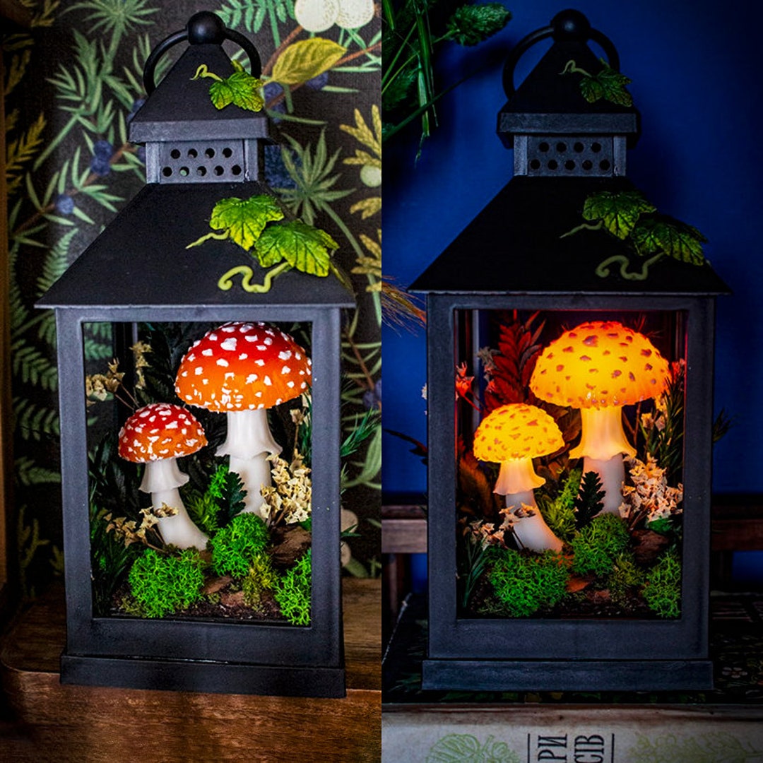 Mushroom Lamp MADE to ORDER - Mushroom Lantern Lamp - Mushroom