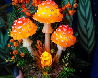 Orange Pilz Nachtlicht: Glühende Feenwald Wohnkultur, auf Bestellung