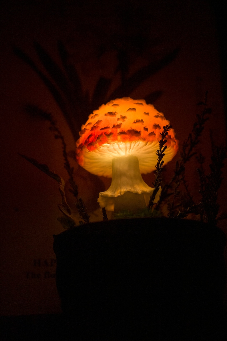 Mushroom lamp MADE TO ORDER Mushroom Orange Mushroom lamp Etsy