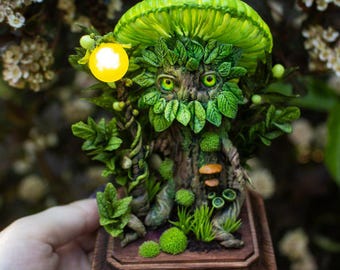 Pilz Lampe Waldwesen - Leuchtpilz - Nachtlicht - Fantasy Lampe - Fee - Pilz Skulptur