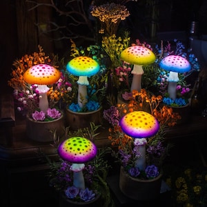 Glowing Mushroom Lamp: Fantasy Forest Decor, Fairy Night Light
