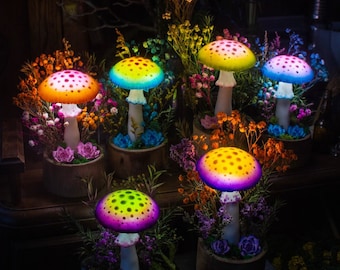 Glühende Pilz-Lampe: Fantasy Forest Decor, Fee Nachtlicht