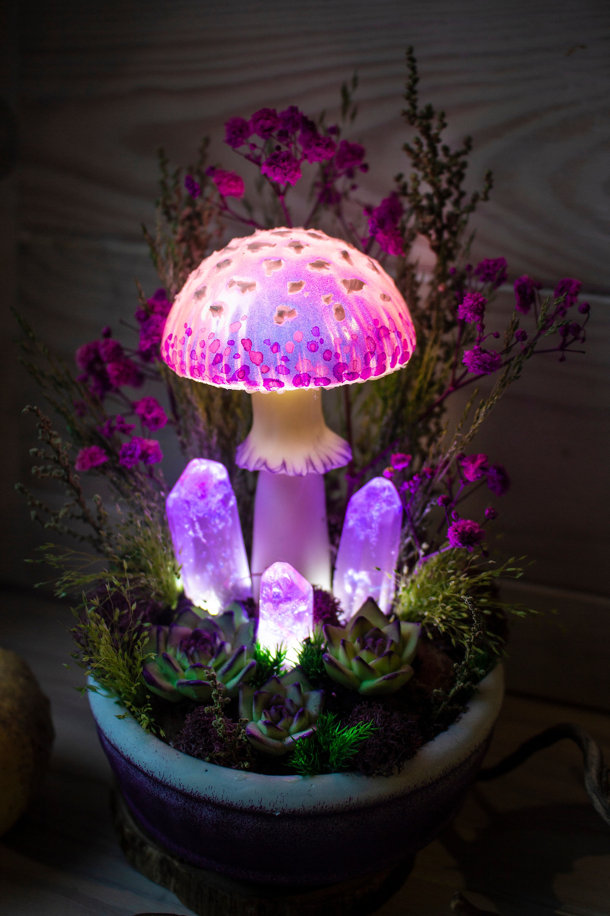 きのこのランプ セラミック製 きのこ型ライト | MaitoParta