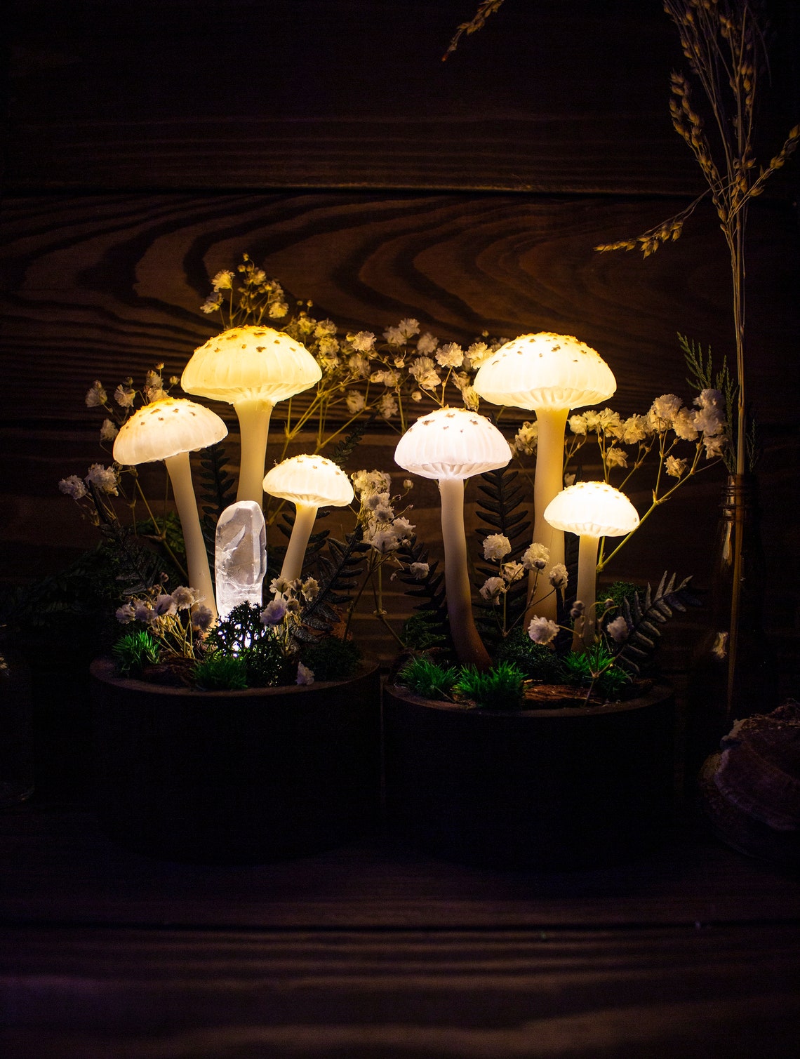 Mushroom Lamp MADE to ORDER With Flowers Mushroom Light - Etsy