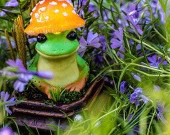 Frosch-Pilz-Lampe - Handgemachtes leuchtendes Pilz-Nachtlicht