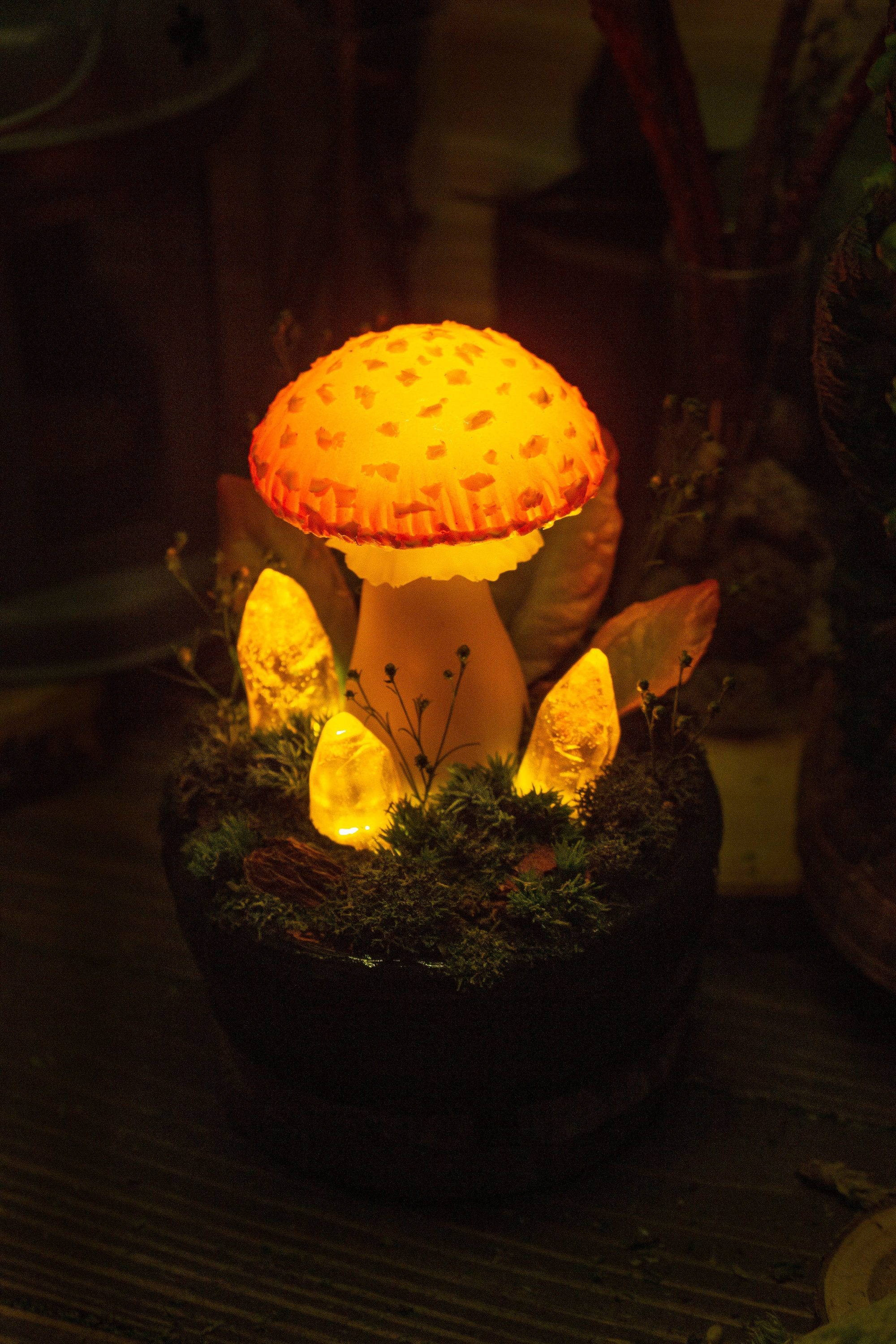 Mushroom Lamp MADE TO ORDER Mushroom Orange Mushroom Lamp Etsy UK