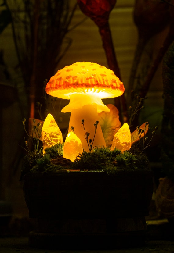 Buy Mushroom Lamp MADE TO ORDER Mushroom Orange Mushroom Lamp