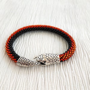 Red-bellied black snake jewelry, Snake bracelet, Snake necklace, Snake choker, Black statement necklace, Wiccan jewelry, Halloween jewelry