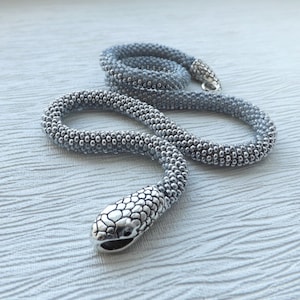 Silver snake necklace, Wiccan necklace, Silver statement necklace, snake choker, Celtic necklace, Snake jewelry, Witch necklace, day collar