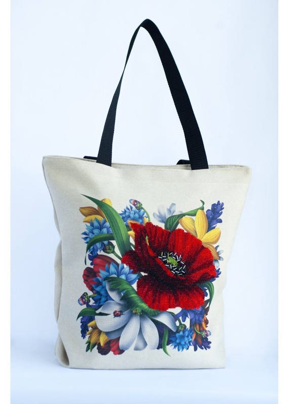 floral canvas bag