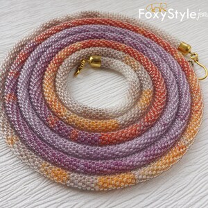 Long Necklace Layered and Long Multi Strand Necklace 30th Birthday Gift Long Beaded Necklace Rope Necklace Orange Necklace Purple Necklace image 8