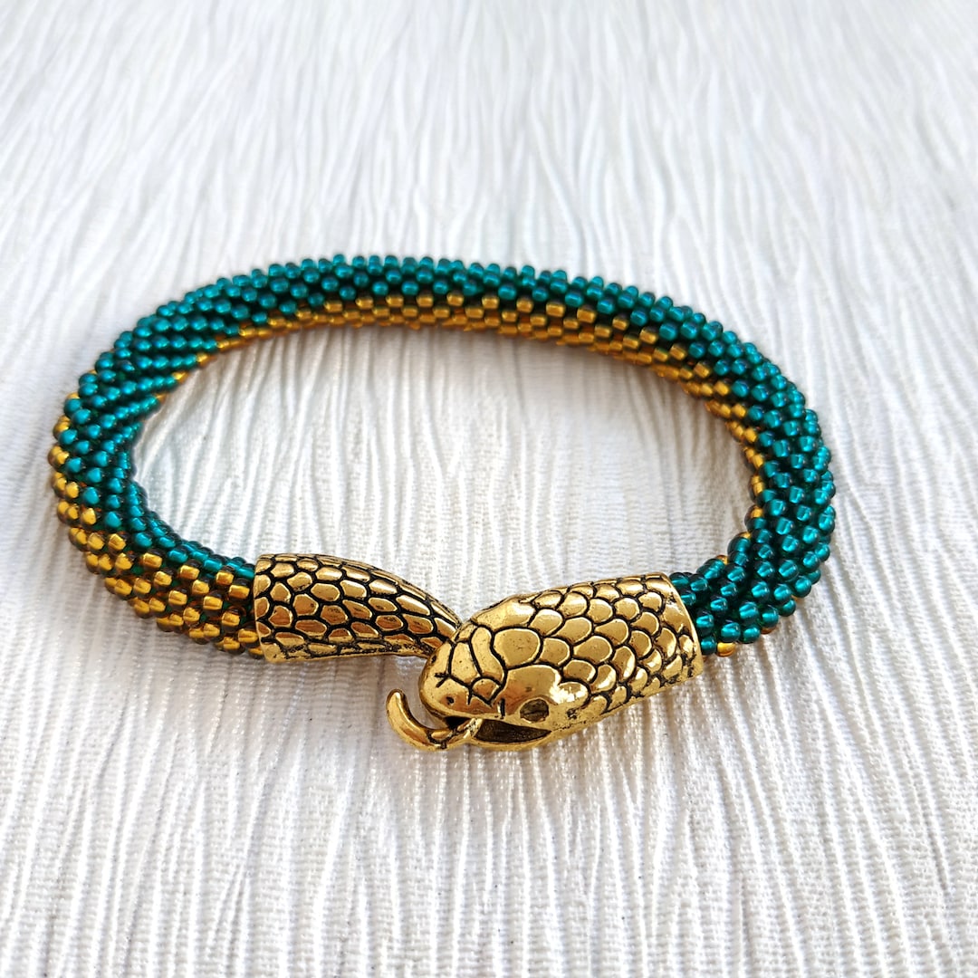 Snake Bracelet, Ouroboros Bracelet, Serpent Bracelet, Emerald Necklace