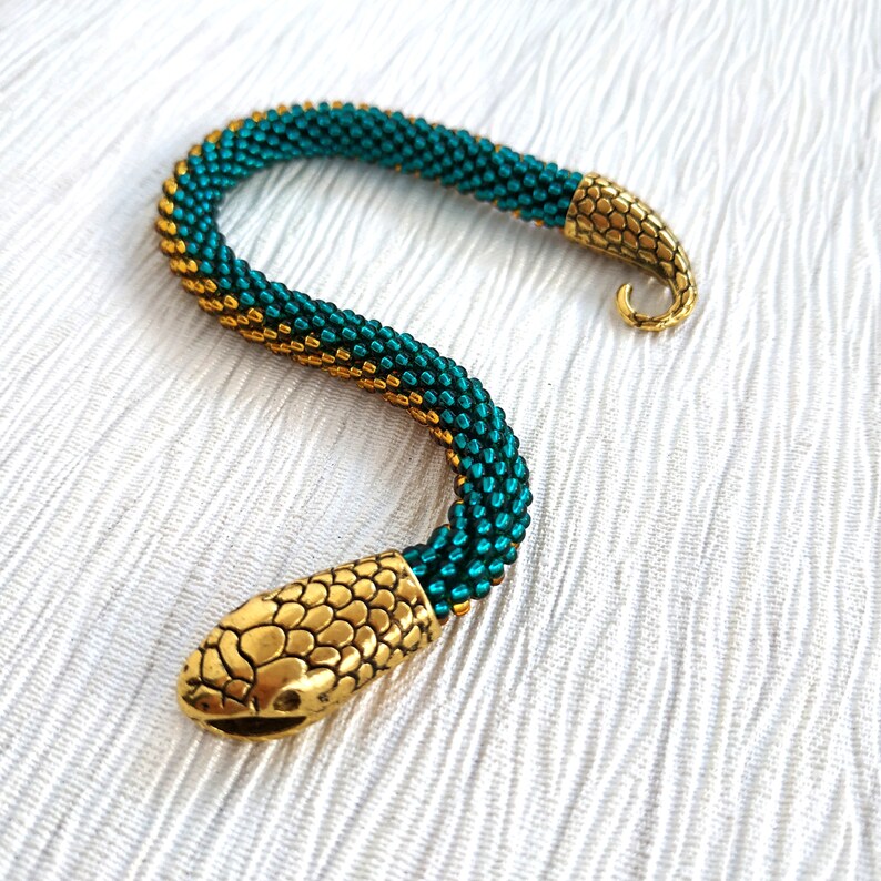 Snake bracelet Ouroboros bracelet Serpent bracelet Emerald Etsy