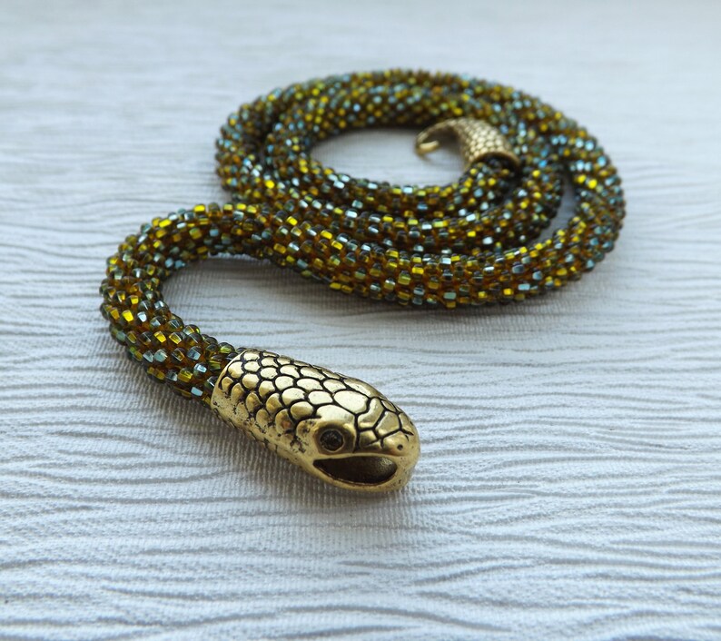 Beaded snake necklace day collar african necklace wiccan Etsy