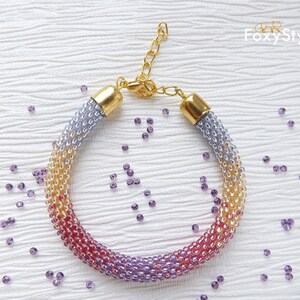 Bracelet Perlé Crochet Bracelet Femme Graine Perle Bracelet Pleine Conscience Cadeau Bracelet Violet Corde Bracelet Bracelet De Charme De Tous les Jours Cadeau image 5