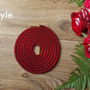 Statement Red Necklace Long Red Bead Necklace Crochet Red Jewelry Rope Necklace Red Gift for women elegant red jewelry beadwork gift for mom image 8