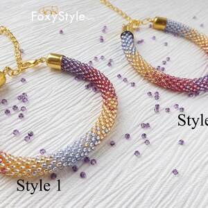 Bracelet Perlé Crochet Bracelet Femme Graine Perle Bracelet Pleine Conscience Cadeau Bracelet Violet Corde Bracelet Bracelet De Charme De Tous les Jours Cadeau image 3