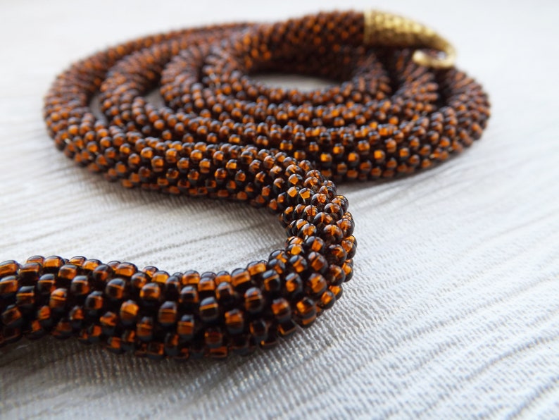 Snake Jewelry Brown Statement Necklace Choker Necklace Snake Necklace Ouroboros Necklace Coffee Brown Necklace Long Necklace Gothic Necklace