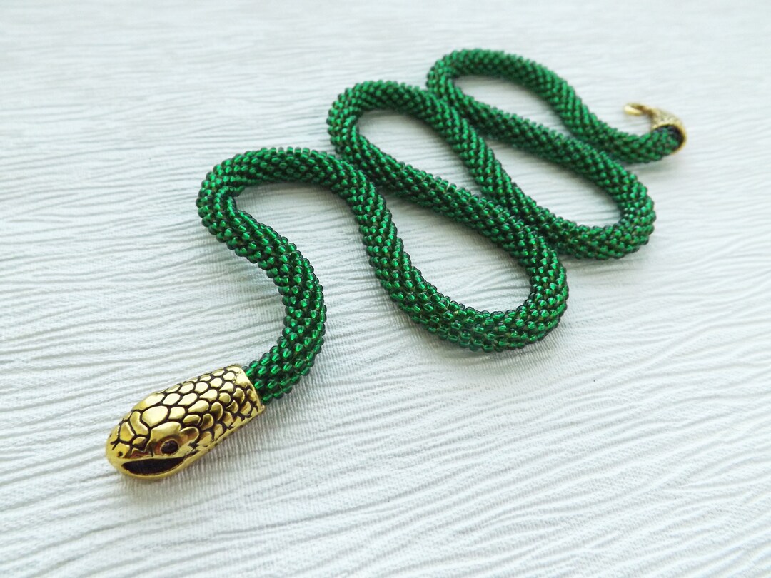 Green Snake Necklace Snake Jewelry Serpent Jewelry Wizard - Etsy