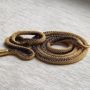 Gold Snake Necklace Snake Jewelry For Women Birthday Gift Celtic Necklace Witch Jewelry Animal Necklace Long Beaded Necklace Ouroboros Snake image 10