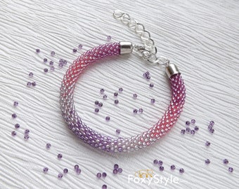 Bead Purple Bracelet Pink Bridesmaid Bracelet Boho Bracelet Beaded Bridal Bracelet Femme Seed Bead Bracelet For Women Bridesmaid Gift Ideas