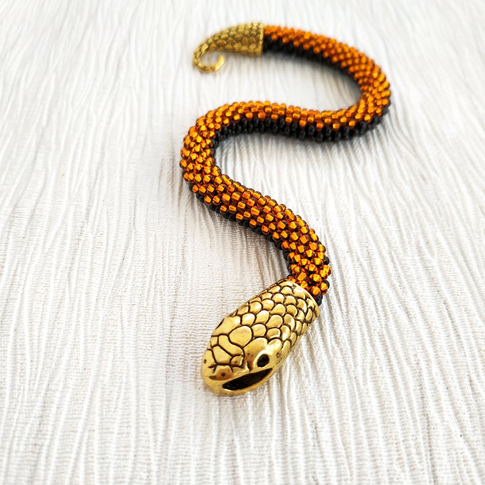 Halloween Jewelry Orange and Black Snake Jewelry Snake - Etsy Canada