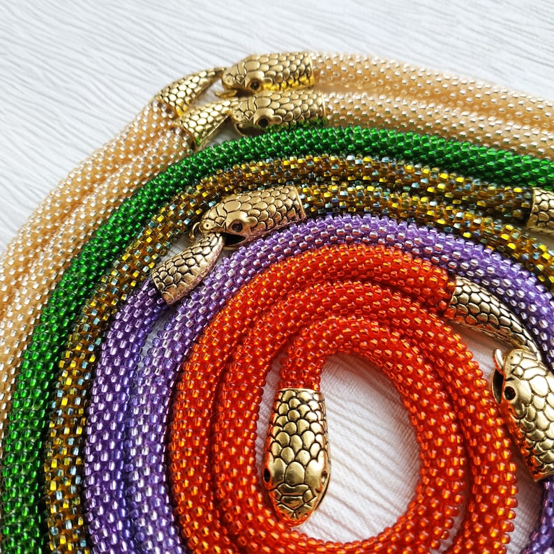 Custom Snake Necklace Personalized Necklace Statement Etsy