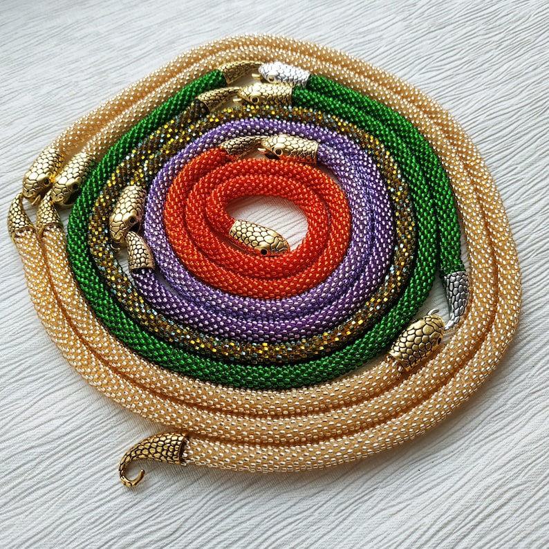 Custom Snake Necklace Personalized Necklace Statement Etsy