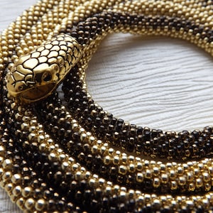 Gold Snake Necklace Snake Jewelry For Women Birthday Gift Celtic Necklace Witch Jewelry Animal Necklace Long Beaded Necklace Ouroboros Snake imagem 3