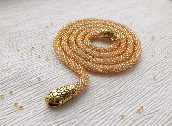 Gold Snake Necklace Animal Jewelry Tribal Necklace Choker | Etsy