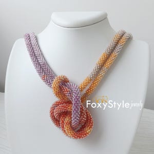 Long Necklace Layered and Long Multi Strand Necklace 30th Birthday Gift Long Beaded Necklace Rope Necklace Orange Necklace Purple Necklace image 6