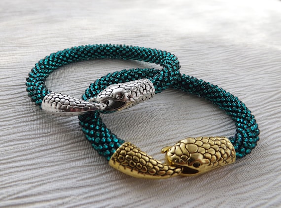 Emerald Bracelet Snake Bracelet Femme Personalized Couples Bracelets Green Bracelet for women Celtic Bracelet Homme 21st Birthday Gift