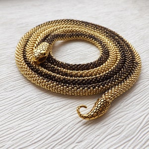 Gold Snake Necklace Snake Jewelry For Women Birthday Gift Celtic Necklace Witch Jewelry Animal Necklace Long Beaded Necklace Ouroboros Snake imagem 6