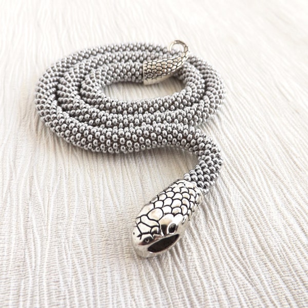 Silver snake necklace, Serpent necklace, Snake choker, Snake jewelry, Flapper necklace, Witch necklace, Wiccan jewelry, Ouroboros collar